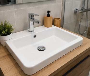 Installation de lavabo et équipements sanitaires par un expert en plomberie résidentielle en France.