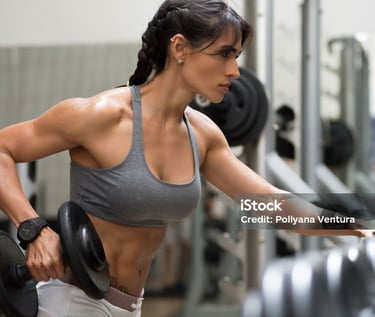 a woman in a sports bra top 
