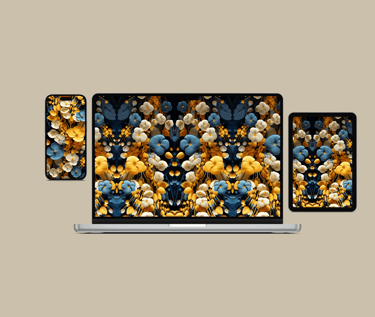 wallpaper - a laptop computer with a bunch of flowers on it