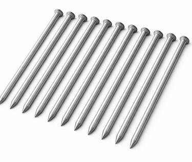 Heavy-duty construction nails for building and carpentry work