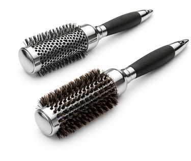 Professional hair brushes for salon styling and finishing