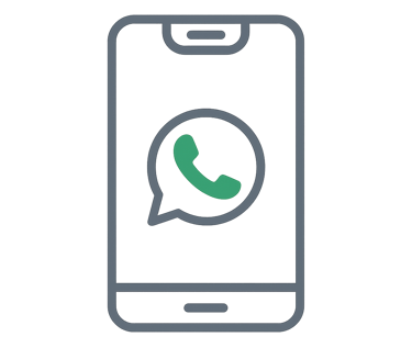 Ícone minimalista de celular com WhatsApp.