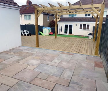 Photo of new patio and Pergoda in Bristol