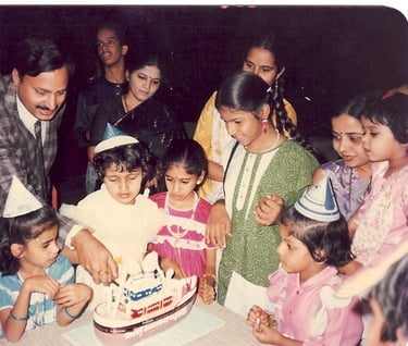 At my eighth Birthday celebrations in India.