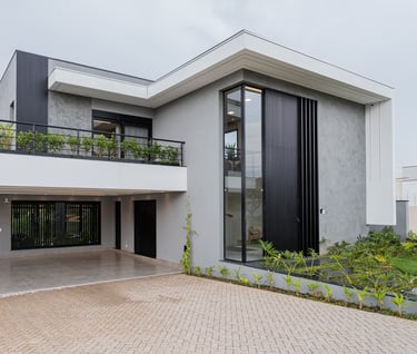 a house with a large balcony