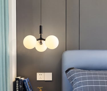 MNK-PD102 three-head glass bedside chandelier