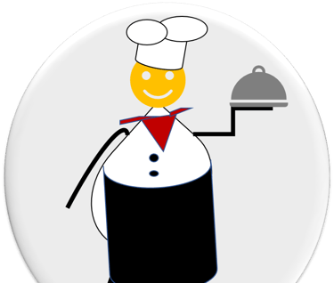 a chef with a tray of food on a plate