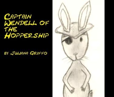 Captain Wendell of the Hoppership - a sketch of the anthropomorphic rabbit pirate with a peg leg.