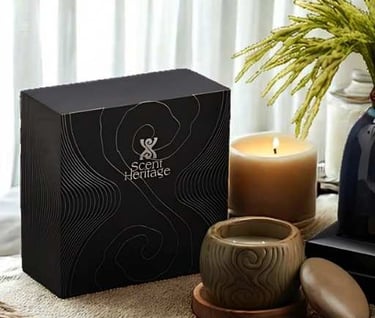 Nến thiên nhiên quà tặng cao cấp trong hũ gốm nghệ nhân (hương bưởi, màng tang, lúa nếp) Scent Heritage