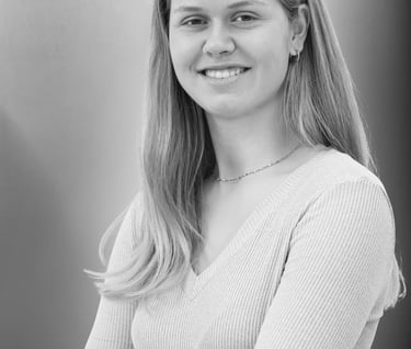 black and white headshot Ashleigh Clarke Intern 