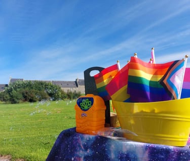 Pride decorations at Pride in Orkney event