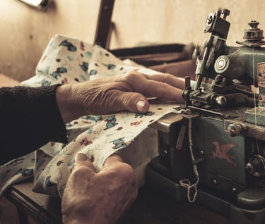 une vieille machine à coudre