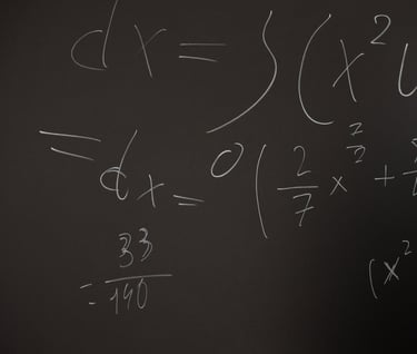 A chalkboard with fractions on it representing how to track customer health scores.