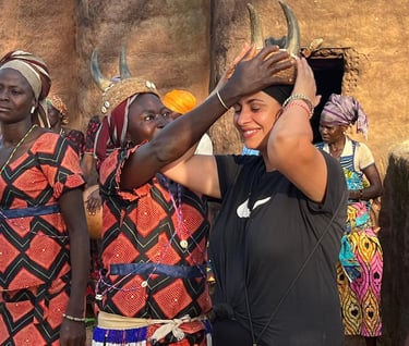 Tourist visiting Tata Somba Village in Benin