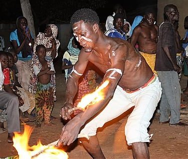 Traditional Fire Dance in Togo 