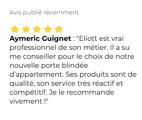 Client satisfait de son installation de porte blindée