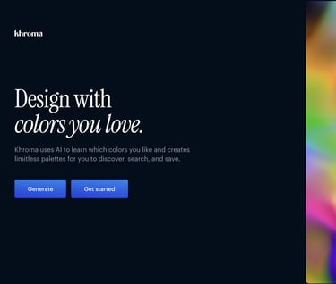 a website page with a colorful background and a rainbow - colored background