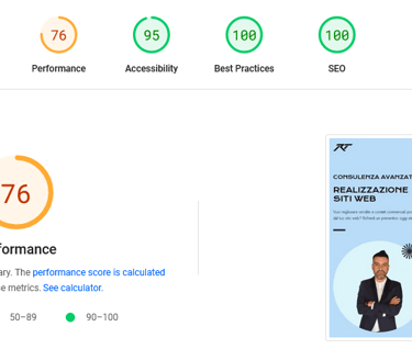 La valutazione di una pagina web del mio sito
