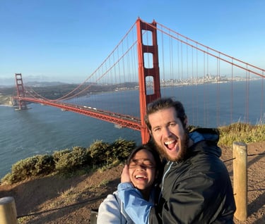 a man and a woman are taking a selfie