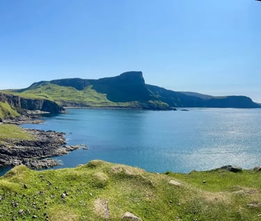 View across the bay at Neist Point on the Isle of Skye