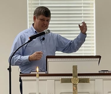 Pastor Wesley preaching the Word.