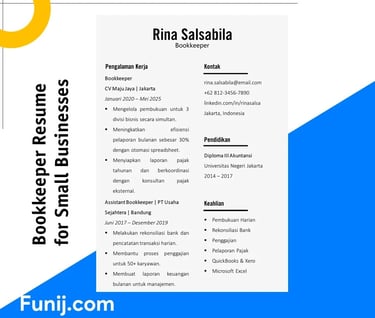 Bookkeeper Resume for Small Businesses