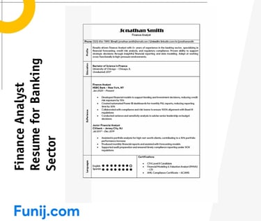 Finance Analyst Resume for Banking Sector
