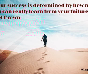 Your success is determined by how much you can really learn from your failures. Joel Brown