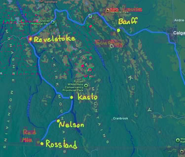 Route Rossland to Longmont