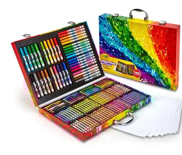a suitcase with a case and a case with markers