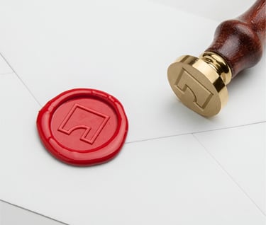 a waxed stamper stamper on a piece of paper
