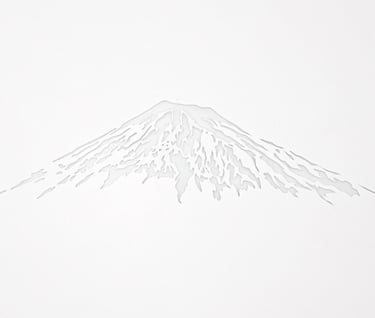 Mont Fuji blanc sur blanc
