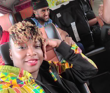 A group of Tourists in the Bus in Ivory Coast