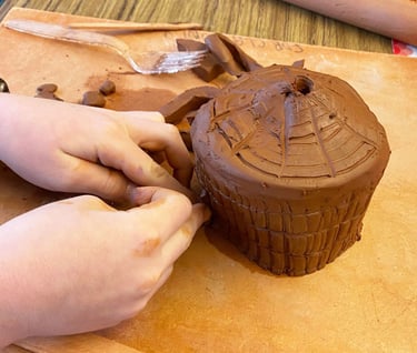 wickiup made from rolled clay