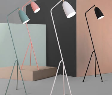 MNK-FL134 macaron three-legged floor lamp with e27 black floor light pink lights