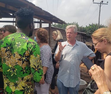 Tourists Visiting Palm Kennel Oil Processing in Ghana