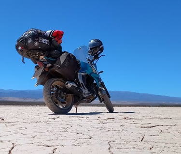 a motorcycle rider's helmet on a desert