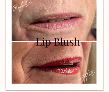 a woman's permanent cosmetics lip blush