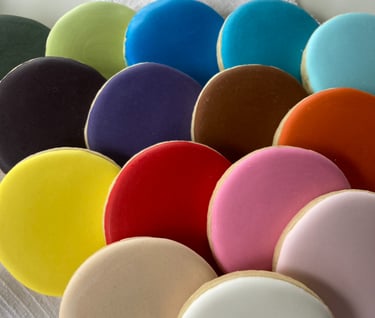 color coordinated filler cookies; sugar cookies