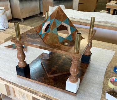 Picture of finished almandal assembled in workshop