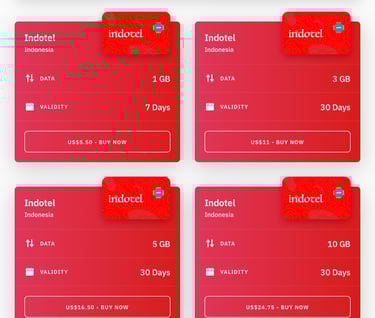 Paquete de datos de Airalo para viajar a Indonesia