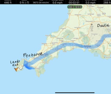 Travel from Dawlish Warren to Lands End