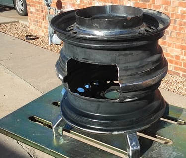 Fire Pit made from wheel rims