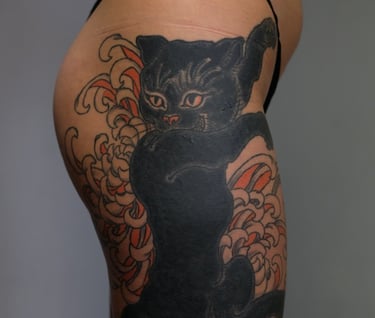 japanische yokai tattoo tebori 