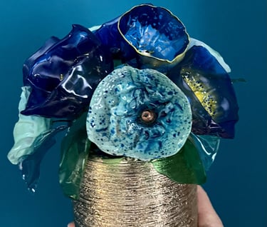 fleurs en plastique recyclé