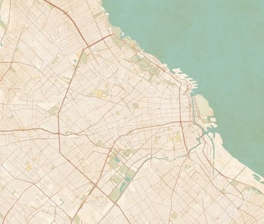 a map of buenos, argentina, with a map of the city
