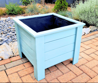 square outdoor planter on legs wooden plant box handmade in UK Custom Size and Colour