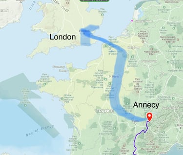 Annecy to London