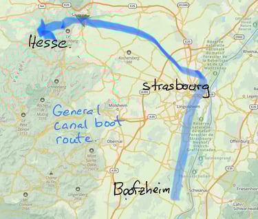 Canal boat route
