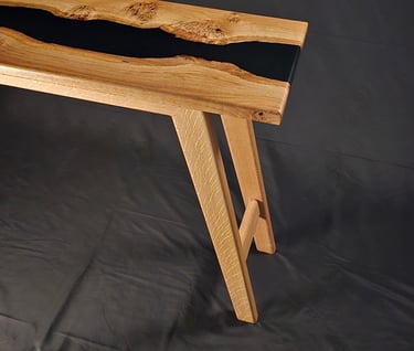 Solid Oak Console Table angle view